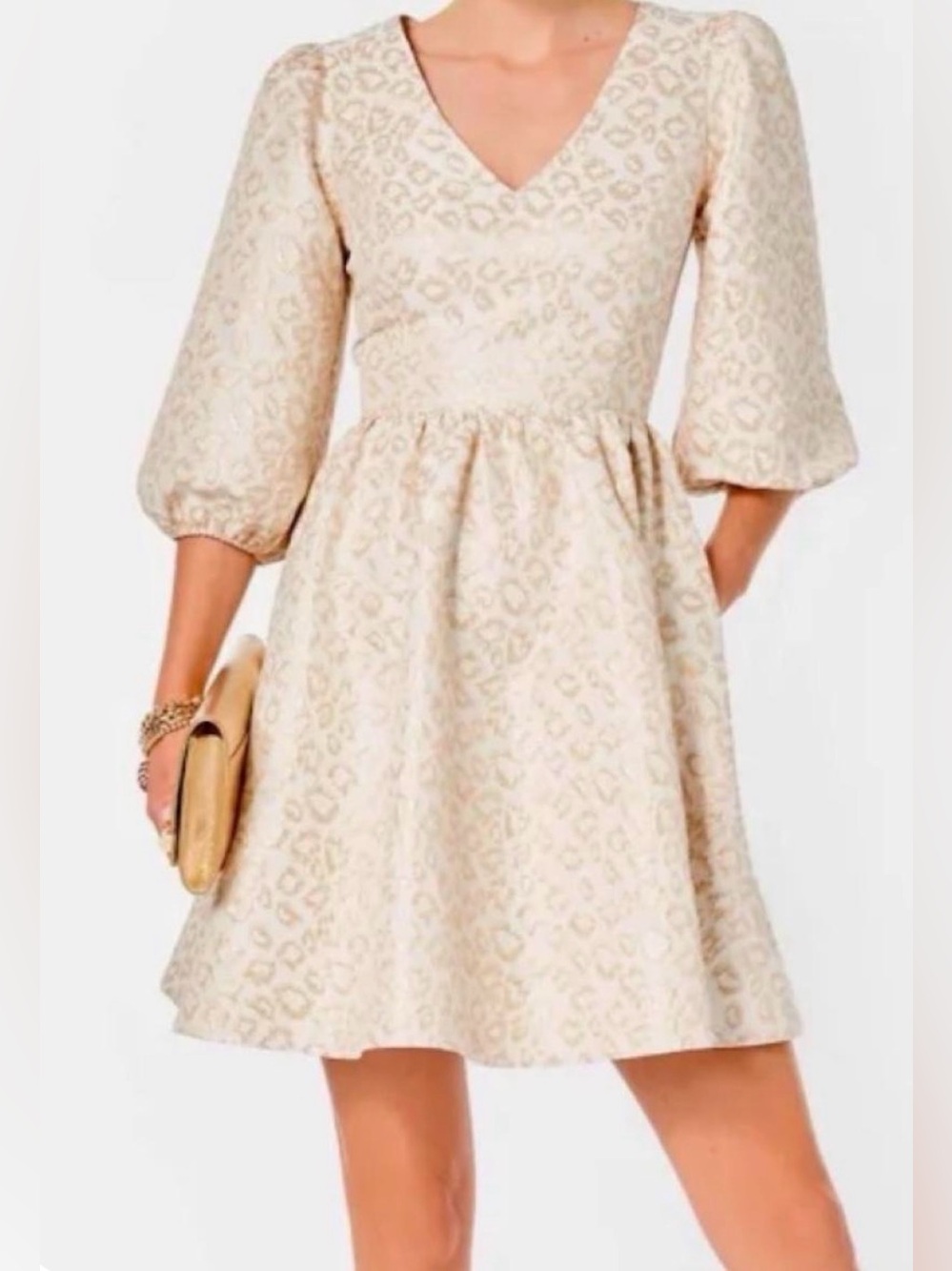 Like New Lilly Pulitzer Calyssa Metallic Leopard Jacquard Dress - Sz 12 Retails